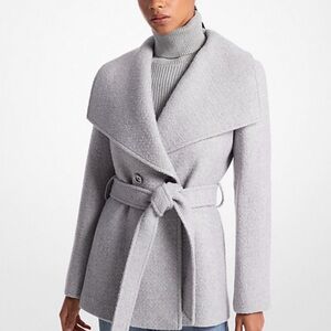 Michael Kors Grey Wool Belted Jacket